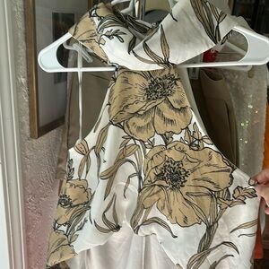 High neck high low halter top